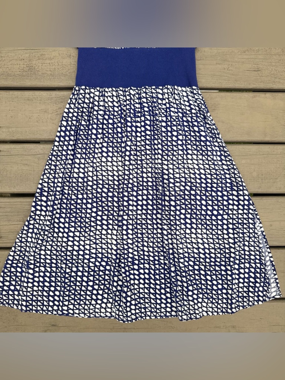 Maeve by Anthropologie Gemma Blue and White Geometric Print Dress size S - Picture 13 of 16